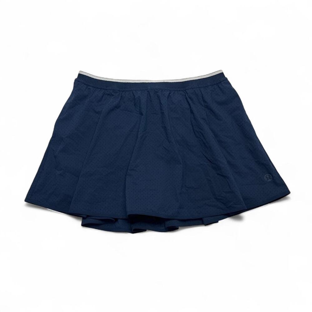 Lululemon  perforated narrow waistband navy blue tennis skirt shorts size 10